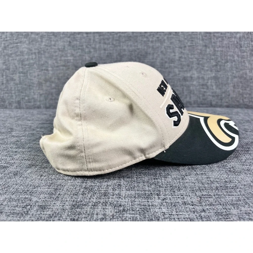 NFL Team Apparel New Orleans Saints Youth Snapback Hat Tan Black Fleur De Lis